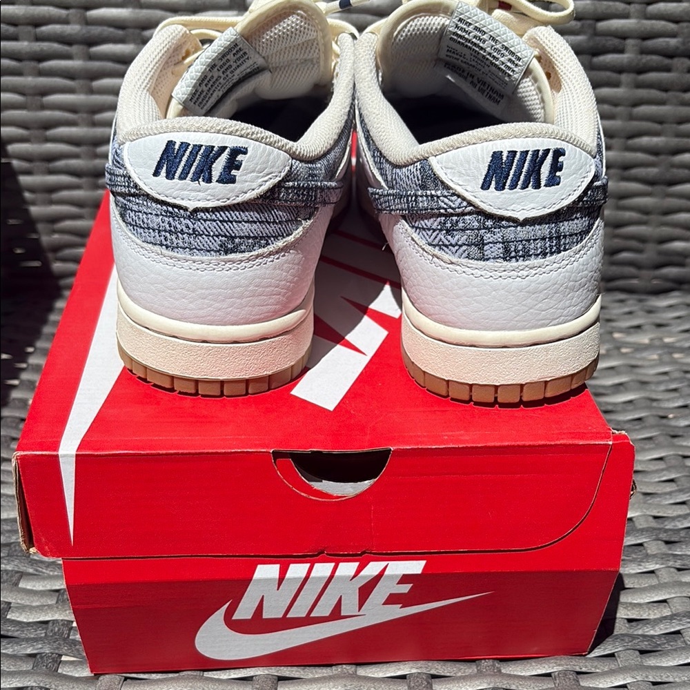 Nike Cream and Gray/Blue Sneakers - Picture 2 of 6